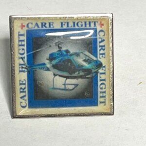 VTG Care Flight Helicopter Medical Ambulance Air Airbus Lapel Hat Bag Pin